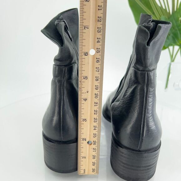 Paul Green Women's Boot Size 8 Block Heel Pointed Bootie Black Leather Zip Up - Picture 8 of 16